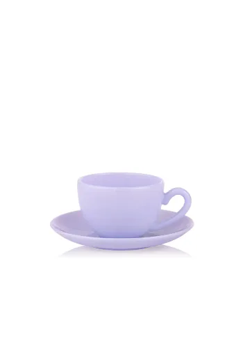 Lucie Kaas - Cup - Milk Cup W. Saucer - Lavender