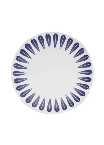 Lucie Kaas - Plate - Lotus Dinner Plate - Dark Blue Pattern