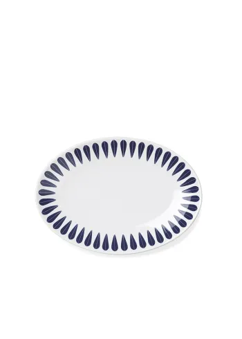 Lucie Kaas - Plate - Serving Platters Lotus - Dark Blue Pattern - Small