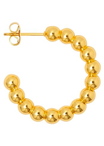 LULU Copenhagen - Earring - Color Ball Hoop Large - Gold