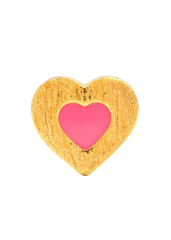 LULU Copenhagen - Boucle d'oreille - Color Heart - Gold/Pink