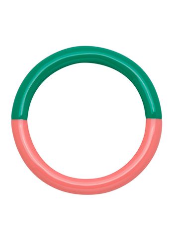 LULU Copenhagen - Ring - Double Color Ring - Light Green/ Burnt Coral