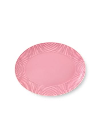 Lyngby Porcelain - Serveerschaal - Rhombe Oval serving dish 28,5x21,5 cm - Rose