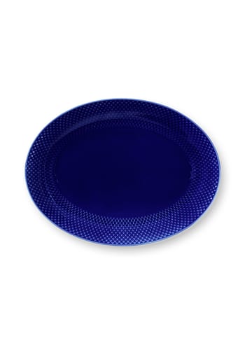 Lyngby Porcelain - Vaisselle - Rhombe Oval serving dish 35x26.5 cm - Blue