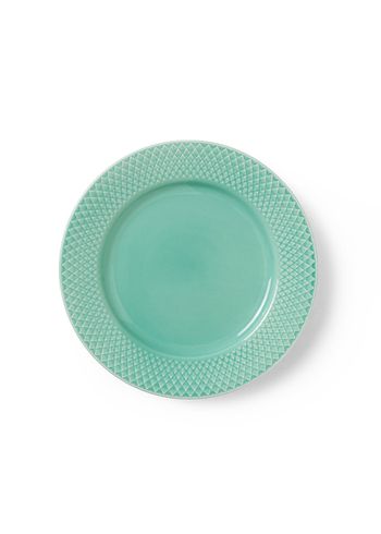 Lyngby Porcelain - Plate - Rhombe Plate Ø21 cm - Aqua