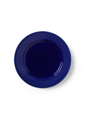 Lyngby Porcelain - Plate - Rhombe Plate Ø23 cm - Dark Blue