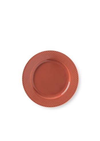 Lyngby Porcelain - Plate - Rhombe Tallerken Ø23 cm - Terracotta