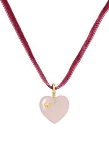 Maanesten - Halsketting - Love Choker - 18 ct gold plated 925 Sterling silver / Velvet string