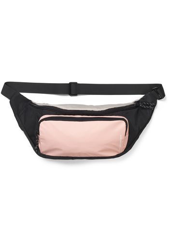 Mads Nørgaard - Taška na opasok - Tian Coco Block Bum Bag - Black/Coral Cloud