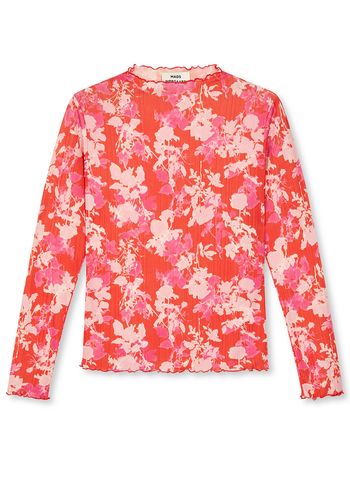 Mads Nørgaard - Bluse - Fancy Jersey Minnie Top - Aop Rose/Fiery Red