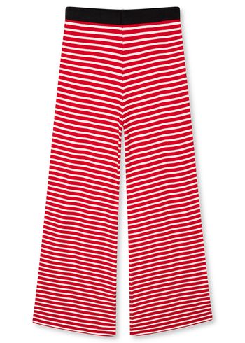 Mads Nørgaard - Bukser - 2x2 Cotton Stripe Veran Pants - High Risk Red/White Alyssum