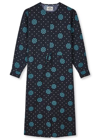 Mads Nørgaard - Kleid - Leo Twill Asa Dress Aop - Pixel Flower Dot Aop/Black