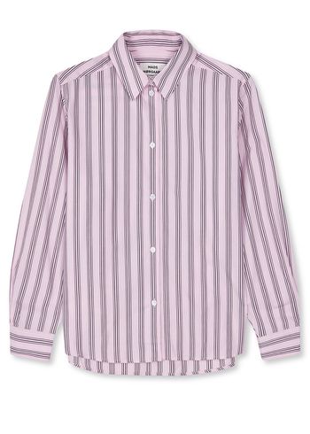 Mads Nørgaard - Hemd - Poplinda Crane Shirt - Pinstripe/Parfait Pink