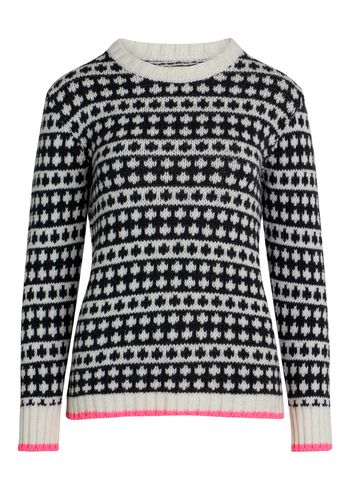 Mads Nørgaard - Knit - Recycled Iceland Kimilla Sweater - Dark Grey Melange/Winter White