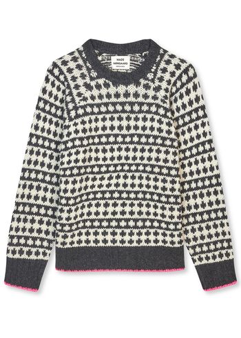 Mads Nørgaard - Strickware - Recycled Iceland Kimilla Sweater - Dark Grey Melange/Winter White