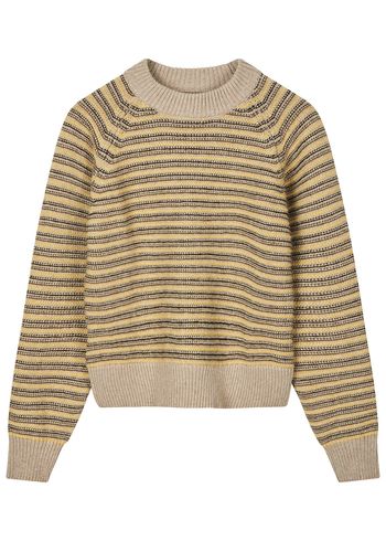 Mads Nørgaard - Suéter - Stripey Martha Sweater - Oatmeal Melange Mix