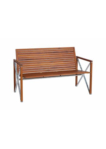Magnus Olesen - Garden bench - Xylofon 2 Seater - Oiled Teak / Hot-dip galvanized steel