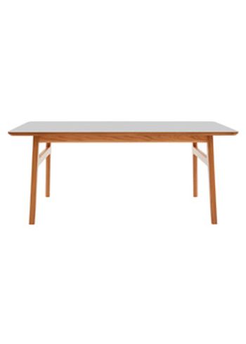 Magnus Olesen - Soffbord - Freya Coffee Table - Frame: Lacquered oak / Tabletop: Grey linoleum w/oak edge - 120x60