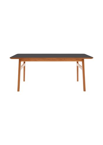 Magnus Olesen - Soffbord - Freya Coffee Table - Frame: Lacquered oak / Tabletop: Black linoleum w/oak edge - 120x60
