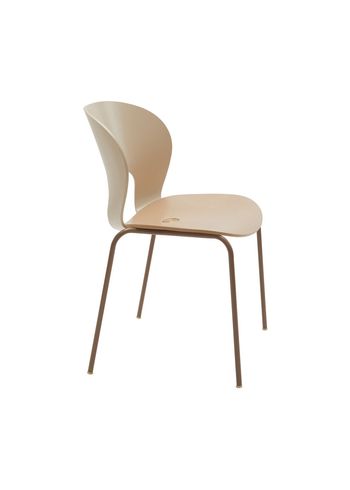 Magnus Olesen - Matstol - Ø Chair - Frame: Mocha / Seat: Light Mocha / Screw: Brass / Back: Beige