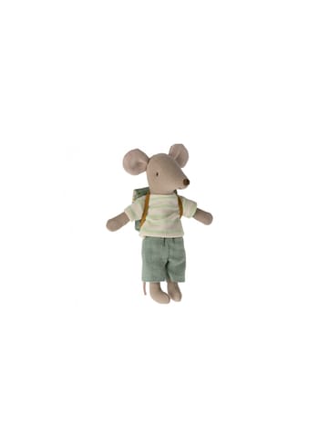 Maileg - Stuffed Animal - Bicycle Mouse - Big Brother With Bag - Green