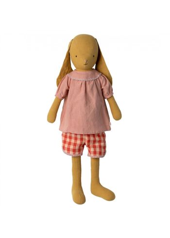 Maileg - Stuffed Animal - Rabbit In Shirt And Shorts - Size 5 - Dusty Yellow