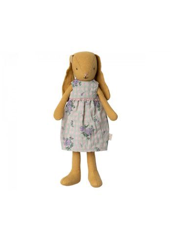 Maileg - Stuffed Animal - Rabbit In Dress - Size 2 - Dusty Yellow