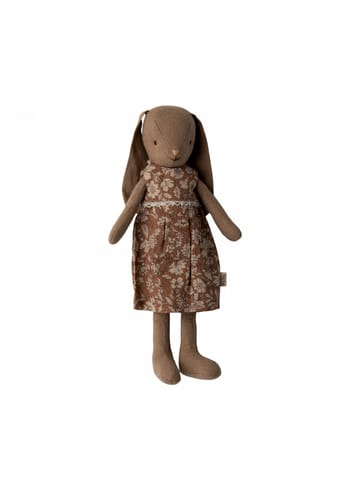 Maileg - Stuffed Animal - Bunny size 2, Brown - Dress - Brown