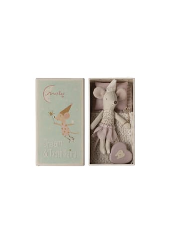 Maileg - Stuffed Animal - Tooth fairy mouse, Little sister in matchbox - Rose