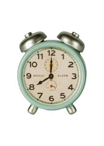 Maileg - Príslušenstvo pre bábiky - Alarm Clock, Mouse - Mint