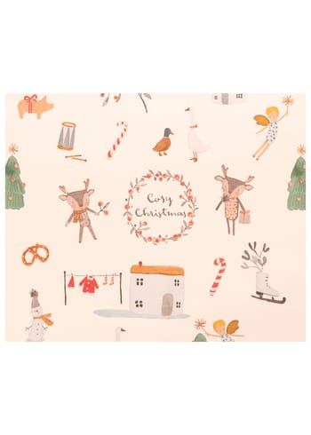 Maileg - Papel de regalo - Giftpaper, Christmas - Cozy Christmas - Off White