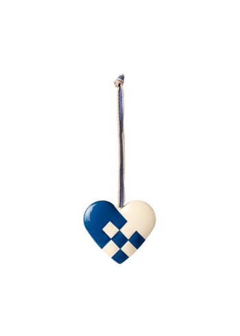 Maileg - Christmas tree decorations - Metal Ornament - Dark Blue - Small heart