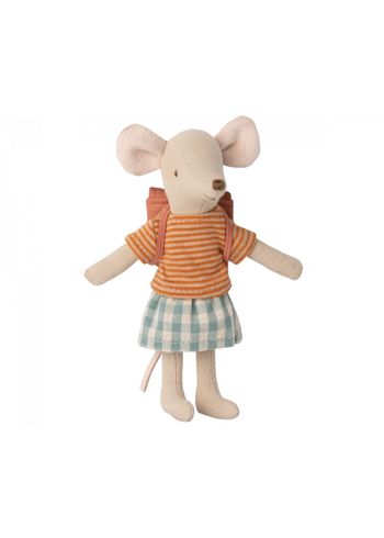 Maileg - Speelgoed - Bicycle Mouse - Big Sister With Bag - Rose