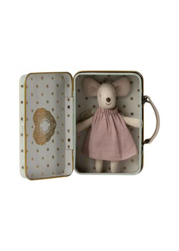 Maileg - Giocattoli - Angel Mouse In Suitcase - Grey
