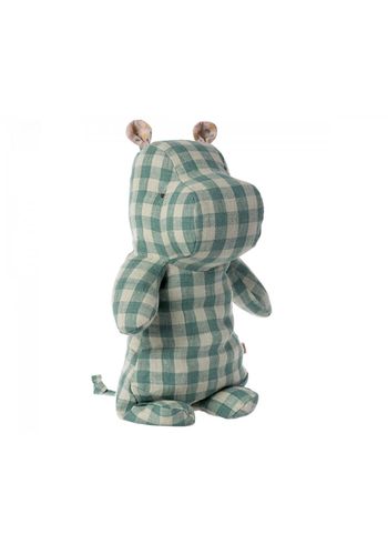 Maileg - Speelgoed - Safari Friends - Medium Hippo Checkered - Green