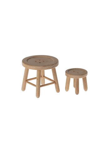 Maileg - Leksaker - Table and stool set - Mouse - Wood