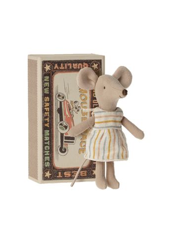 Maileg - Speelgoed - Big Sister Mouse In Matchbox - Grey