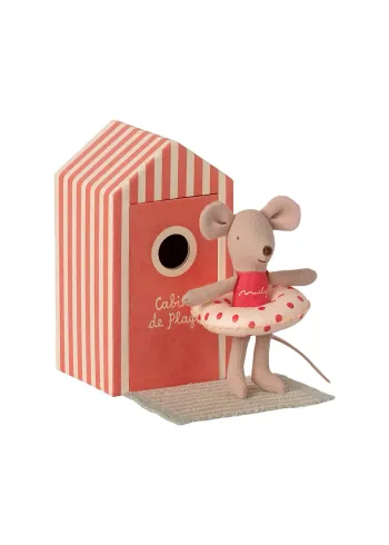 Maileg - Leksaker - Beach Mouse - Little sister in a beach hut - Sand /