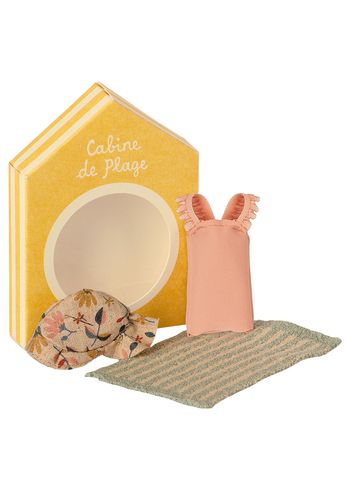 Maileg - Jouets - Beach set for big sister mouse - Pink/Yellow/Grey/Green
