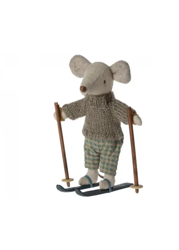 Maileg - Lelut - Winter mouse with ski set - Big brother