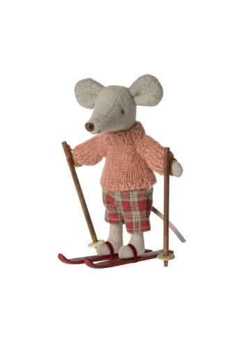 Maileg - Lelut - Winter mouse with ski set - Big sister