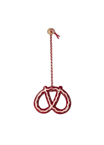 Maileg - Suspensión - Metal ornament - Kringle rød med glasur
