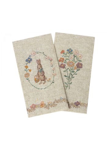 Maileg - Serviettes en papier - Easter napkin, Lapin de Pâques - Sand / rose