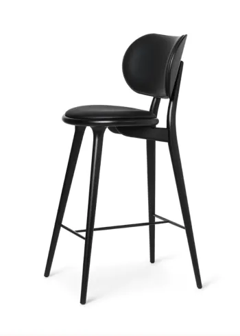 Mater - Silla - High Stool 69 - Black Stained Beech with Backrest