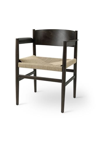 Mater - Chair - Nestor - Sirka Grey Stain Bøg - Sæde af naturpapirsnor - med armlæn