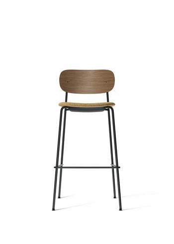 MENU - stołek barowy - Co Bar Chair - Black Steel / Dark Stained Oak / Bouclé