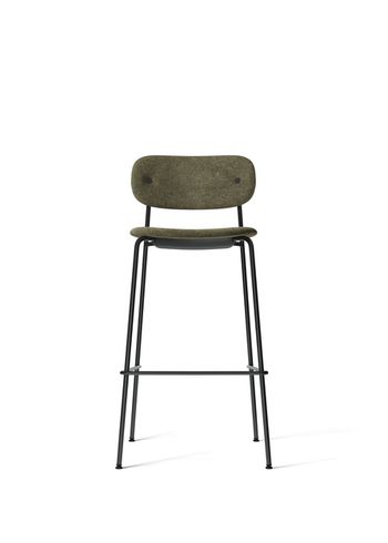 MENU - stołek barowy - Co Bar Chair - Black Steel / Moss 0001 / Fully Upholstered