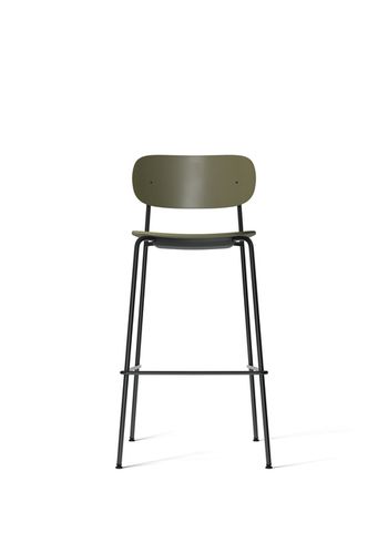 MENU - stołek barowy - Co Bar Chair - Black Steel / Olive Plastic