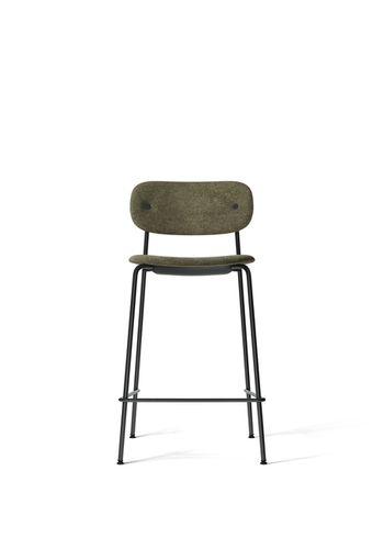 MENU - stołek barowy - Co Counter Chair - Black Steel / Moss 0001 / Fully Upholstered