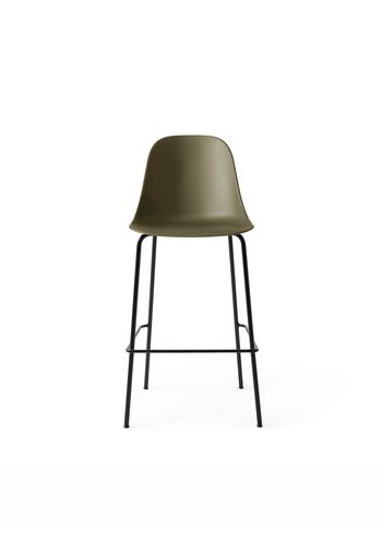 Audo Copenhagen - Taburete de bar - Harbour Bar Counter Chair / Black Steel Base - Olive